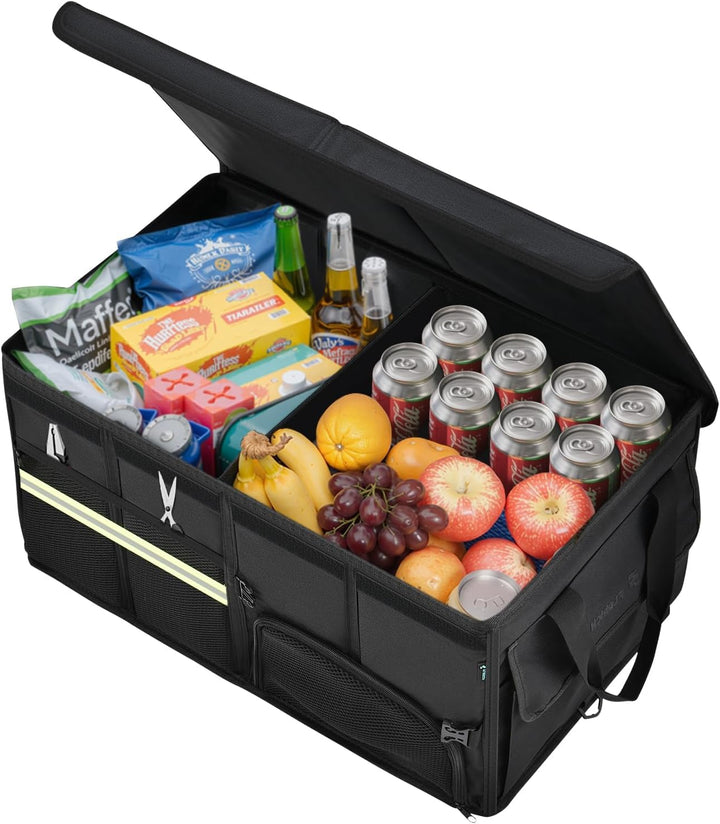 FLORICH Kofferraum Organizer mit Atmungsaktiver Schuhaufbewahrung 63L Premium Auto Kofferraumbox sta