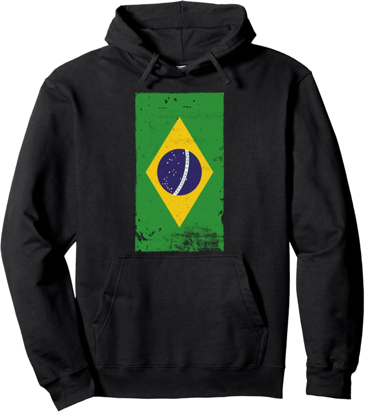 Brazilian Pride Travel Vacation Brazil Flag Pullover Hoodie