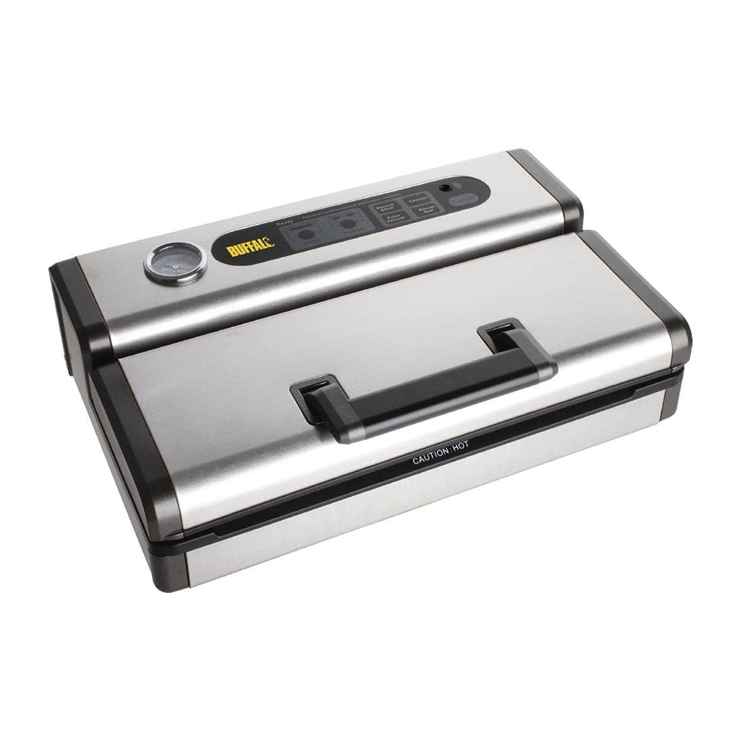 Buffalo 130 W tragbare Vakuumiermaschine 300 mm, Schwarz & Edelstahl, Versiegelungsbreite: 300 mm, e