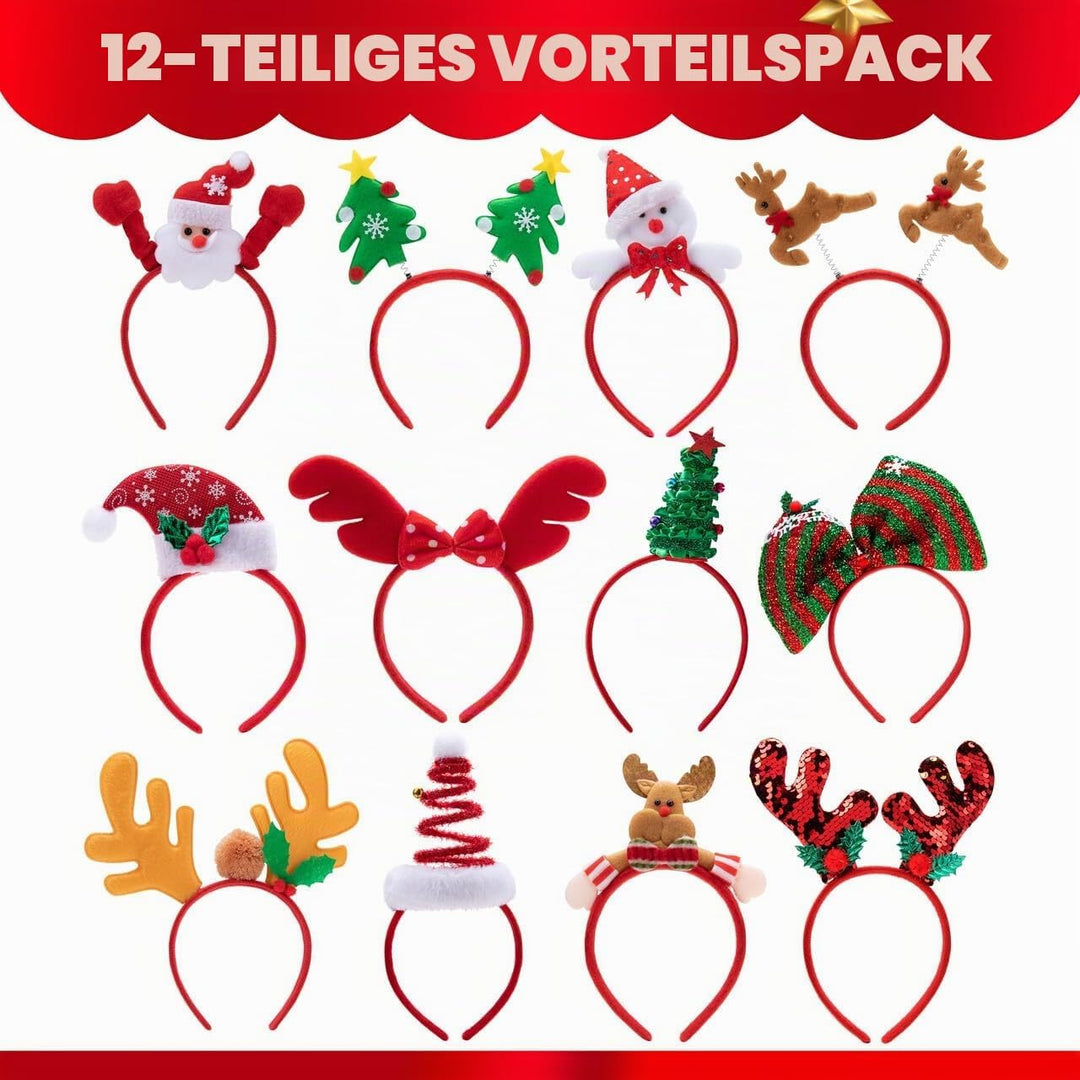 JOYIN Weihnachts-Stirnbänder, Kopfbedeckung, Zubehör für Damen, Herren, Kinder, Weihnachten, Partys,
