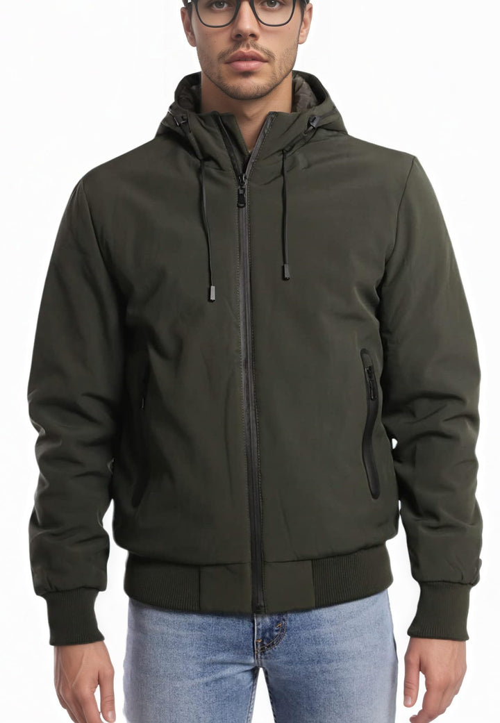 TONY BACKER Herren-Winterjacke, Softshelljacke, wasserdicht, winddicht, mit Kapuze, warme Jacke für