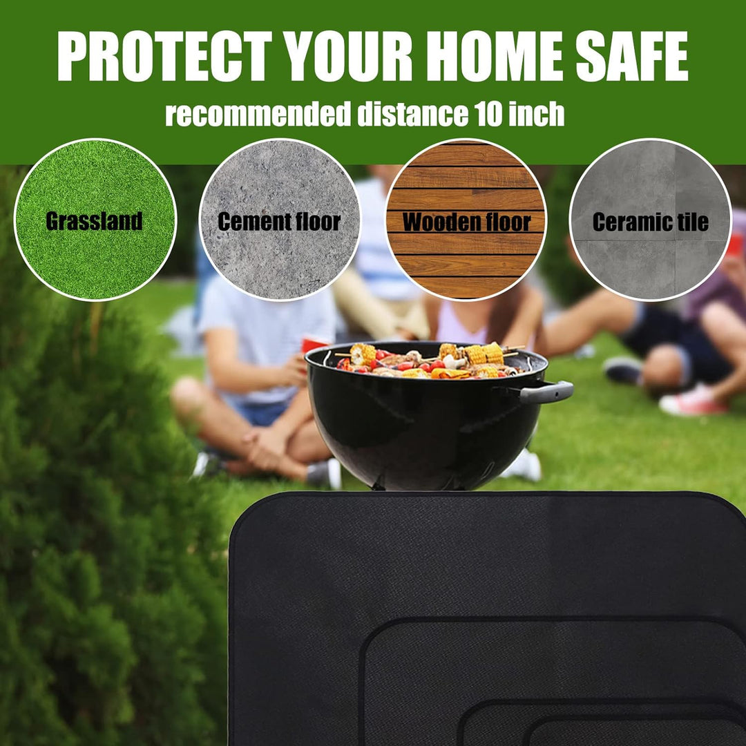 Feuerschale Matte Feuerstelle Unterlage 3 Schicht Grosse Schwarz Rechteck Feuerstellenmatte Grillmat