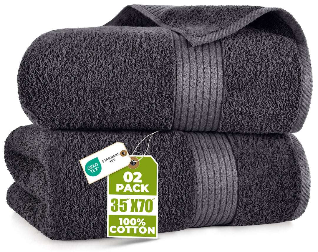 Utopia Towels - 2er Grosses Badetuch mit Aufhänger - 100% gekämmte ringgesponnene Baumwolle, sehr sa