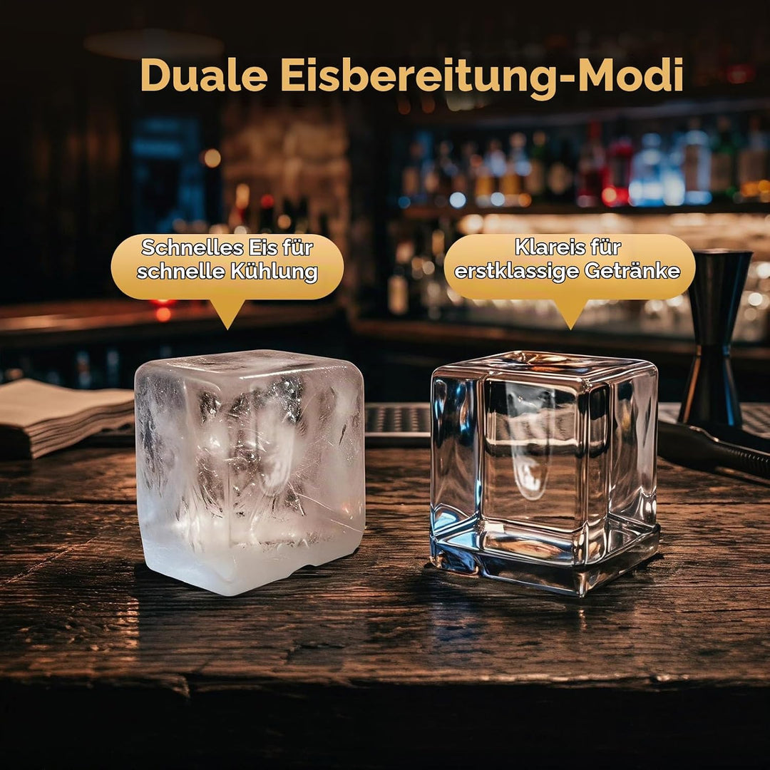 COSTWAY Eiswürfelmaschine, Eismaschine 3 Stück in 20 Minuten | mit 2 Modi, 24H Timer &amp; Reinigungsmod
