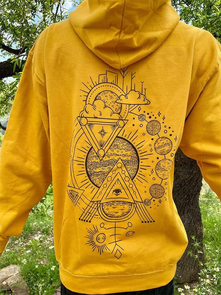 Planetensystem Hoodie Senfgelb (S), S