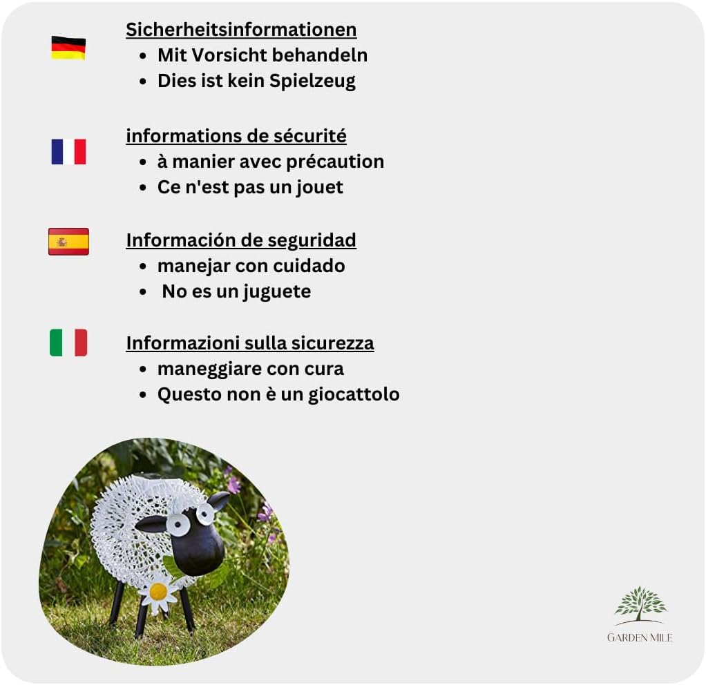 Gartenmile: Solare beleuchtete Schafe, LED-Lichter, Neuheiten Solar-Gartenleuchten, Tierornamente De
