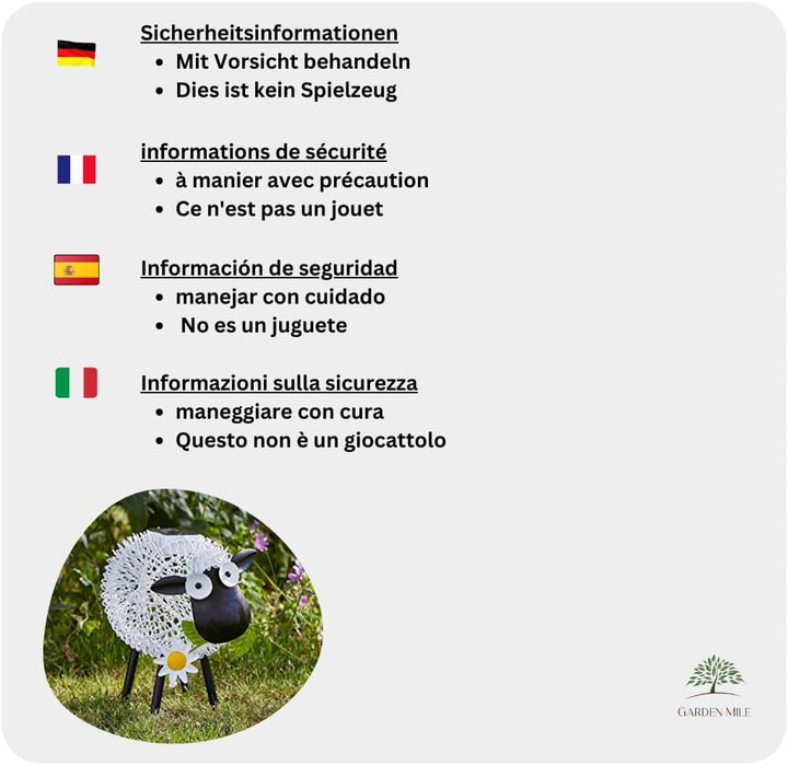 Gartenmile: Solare beleuchtete Schafe, LED-Lichter, Neuheiten Solar-Gartenleuchten, Tierornamente De