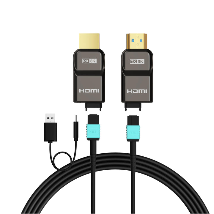 RUIPRO 8K HDMI 2.1 Kabel mit abnehmbarem Stecker aus reiner Glasfaser, 3 m, armiert, Ultra High Spee