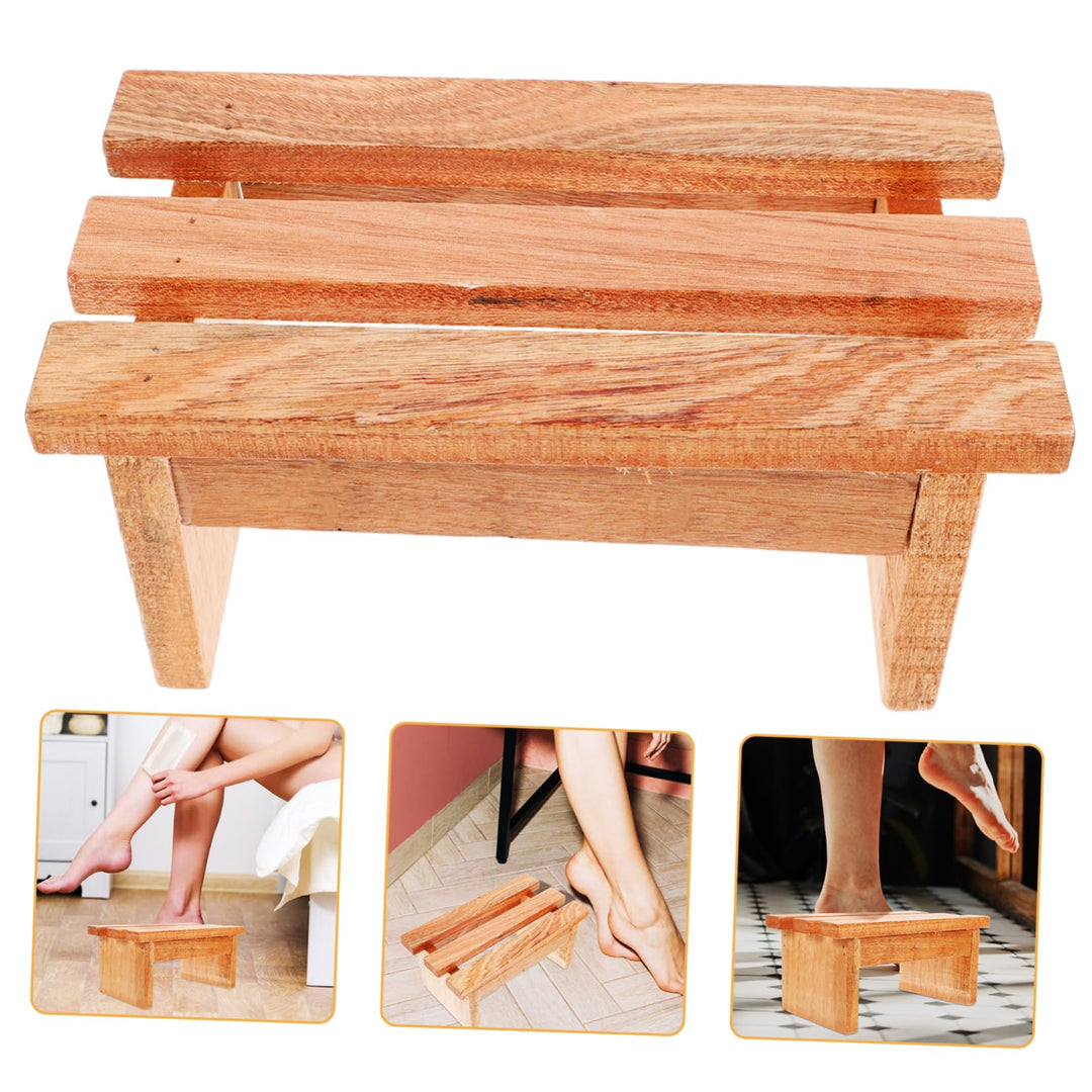 Fusshocker Sauna Holzfussstütze Badewannen Fussschemel rutschfest Belastbar für Badezimmer Wohnzimme