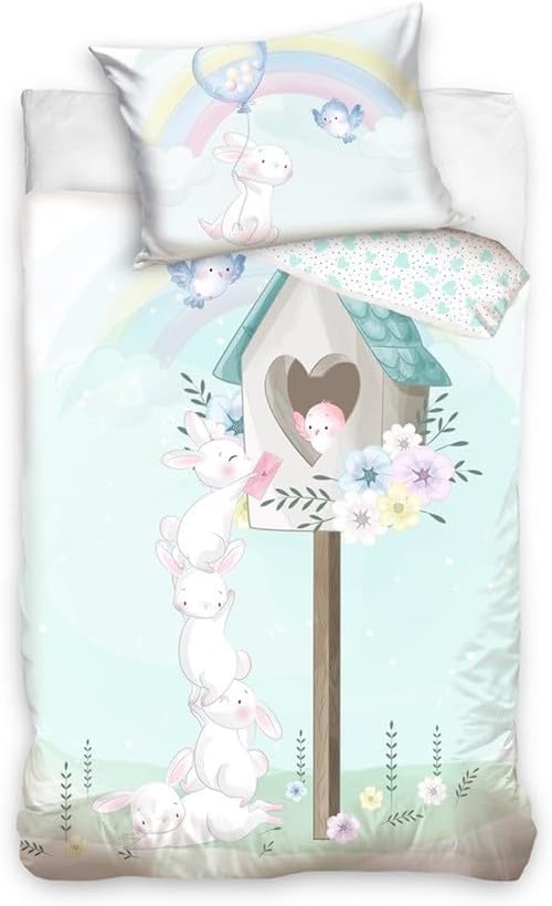 Babybettwäsche Hase 100x135 cm + 40x60 cm