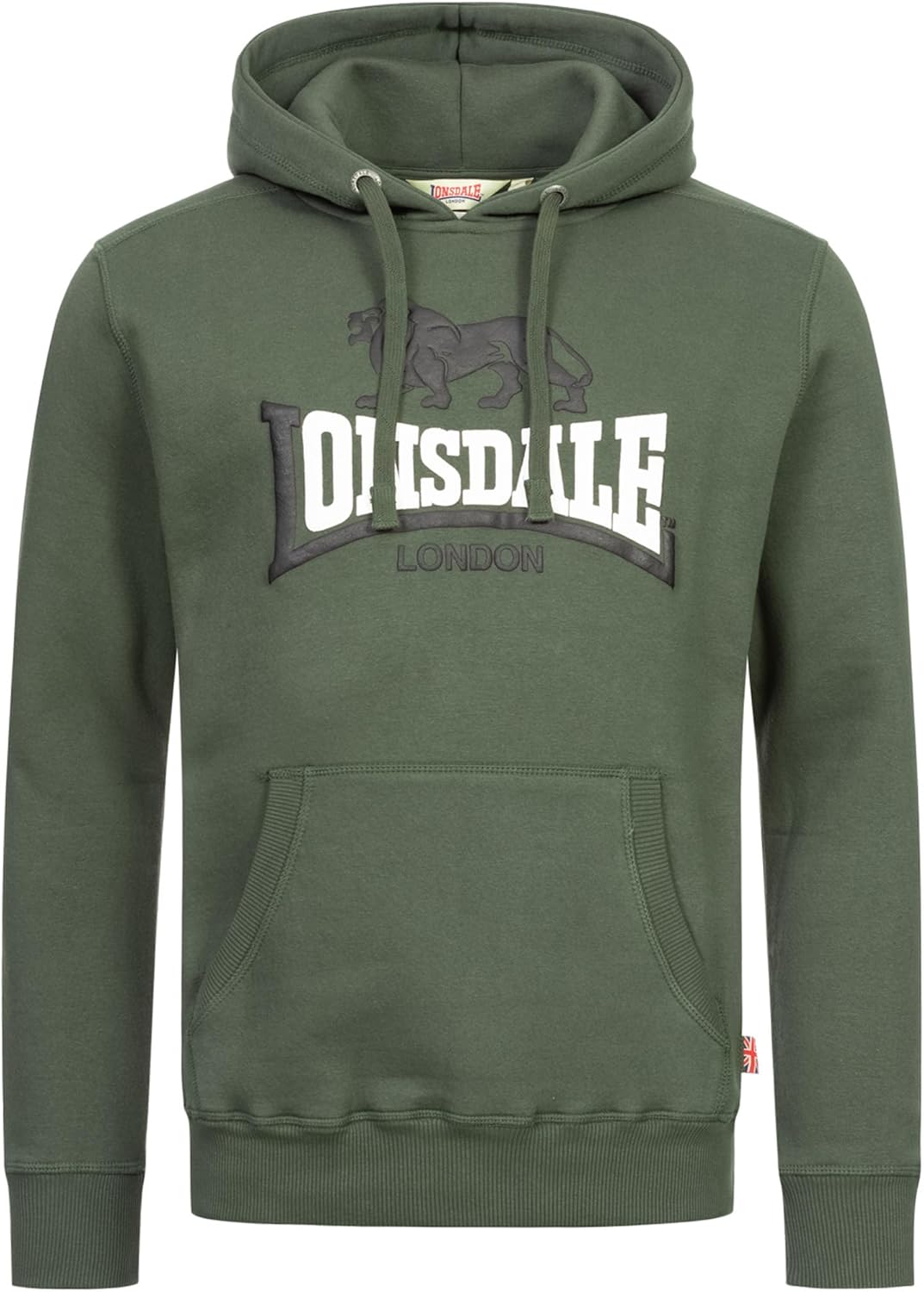 Lonsdale Herren Sleeve Hooded Sweatshirt S Olive/Black/White, S Olive/Black/White