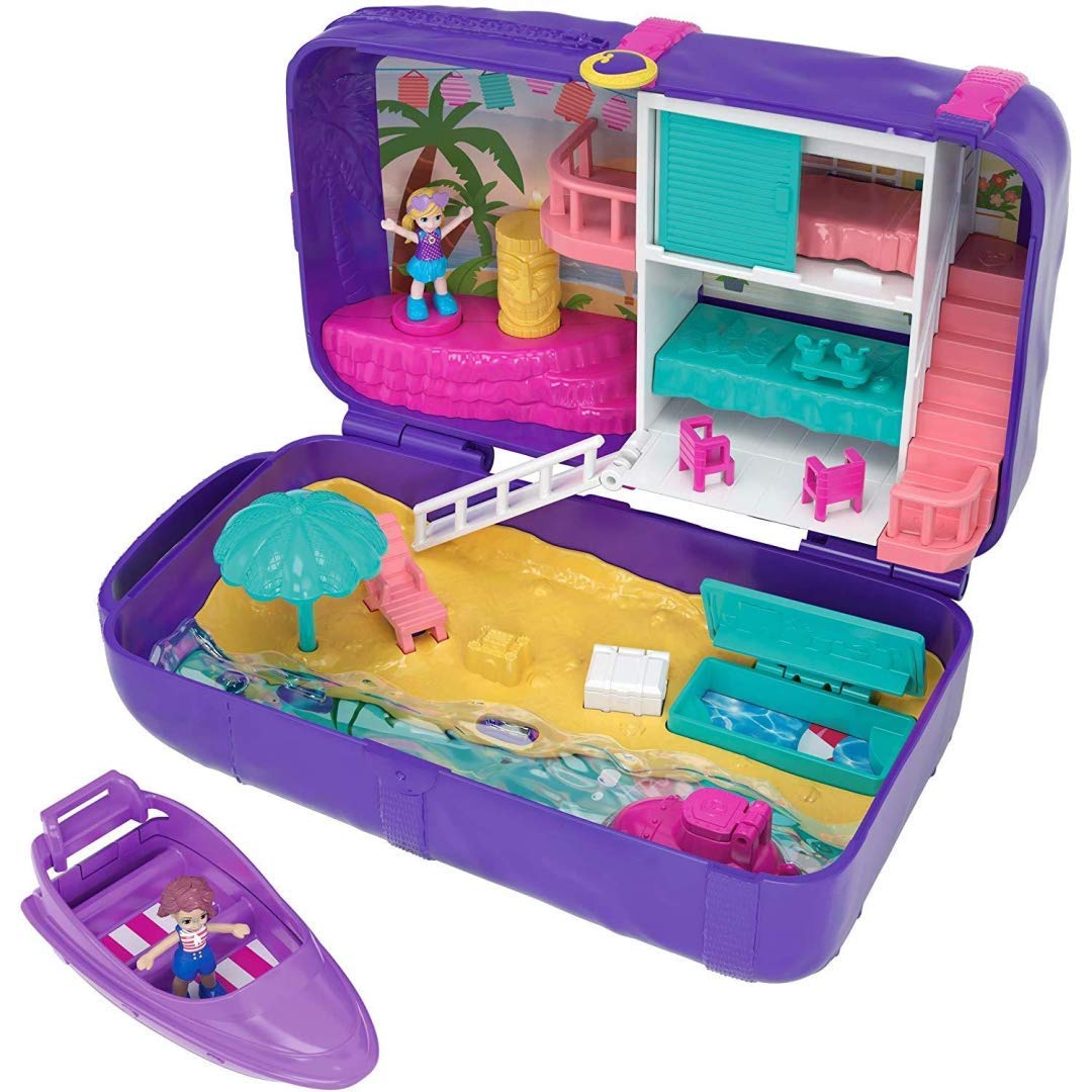 Polly Pocket FRY40 Hidden Places Strand Rucksack Spielset, Lila Single, Single