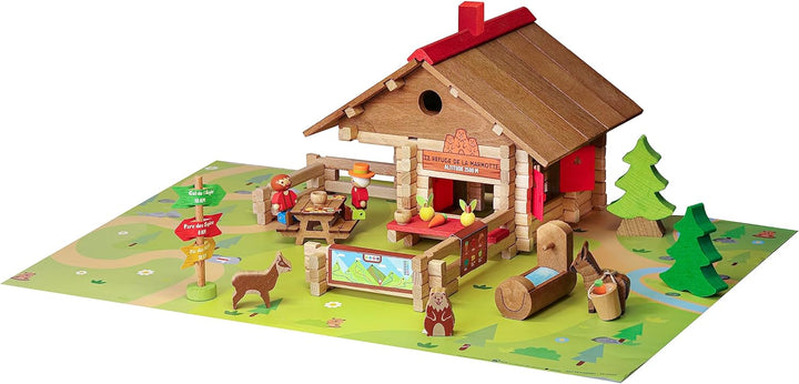 Jeujura - Le Refuge de la Murmeltier – 150 Teile – Bauspiele im Koffer aus Karton – ab 5 Jahren – Be