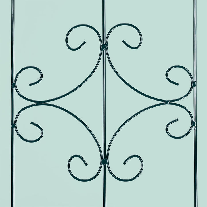 Relaxdays Rankgitter 2er Set, Metall, 180 x 50 cm, Vintage Rankhilfe Garten, Rundbogen & Spitze, zum