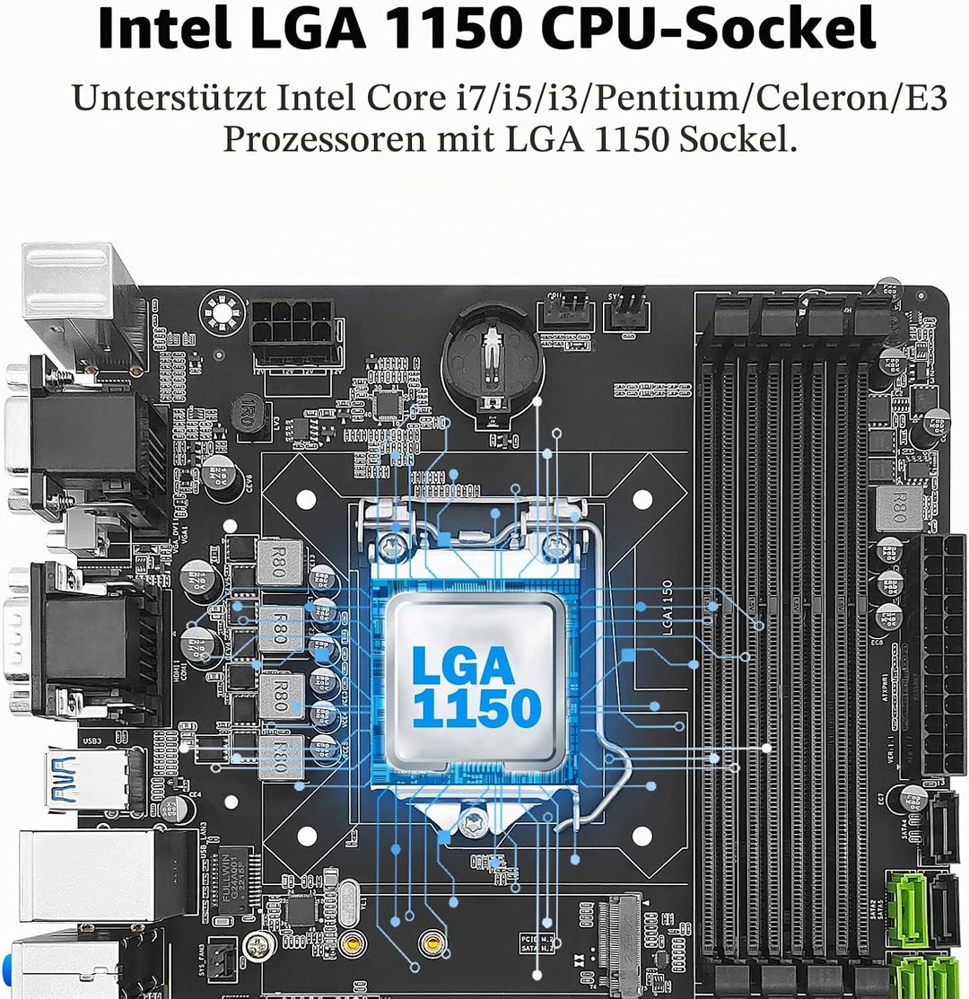 SHANGZHAOYUAN B85M PRO Mainboard LGA 1150 Micro ATX Gaming Motherboard für Intel Core i7/i5/i3/Penti