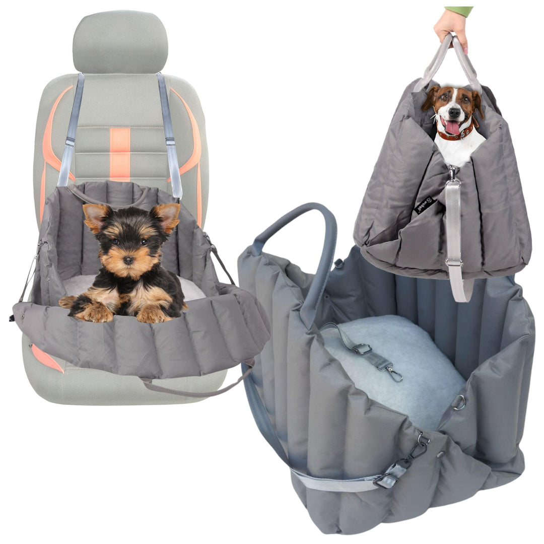 Wobbler Transporter 3in1 für Hund und Katze, Grau, Eco Leder und Polyester, 50x40cm, Transporttasche