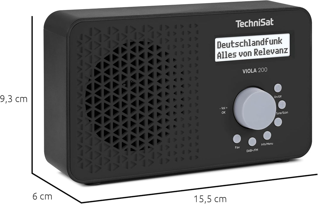 TechniSat Viola 200 - tragbares DAB+/UKW-Radio (mit LCD-Display, Teleskopantenne, Favoritenspeicher,