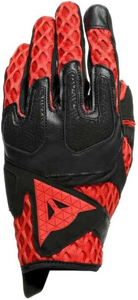 Dainese Air-Maze Unisex Gloves, Motorradhandschuhe Sommer Textil, für Damen und Herren, Schwarz/Rot,