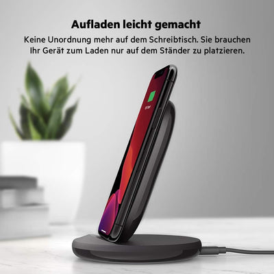 Belkin BoostCharge drahtloser Ladeständer, 15 W (Qi-Ladeständer zum schnellen drahtlosen Laden für G