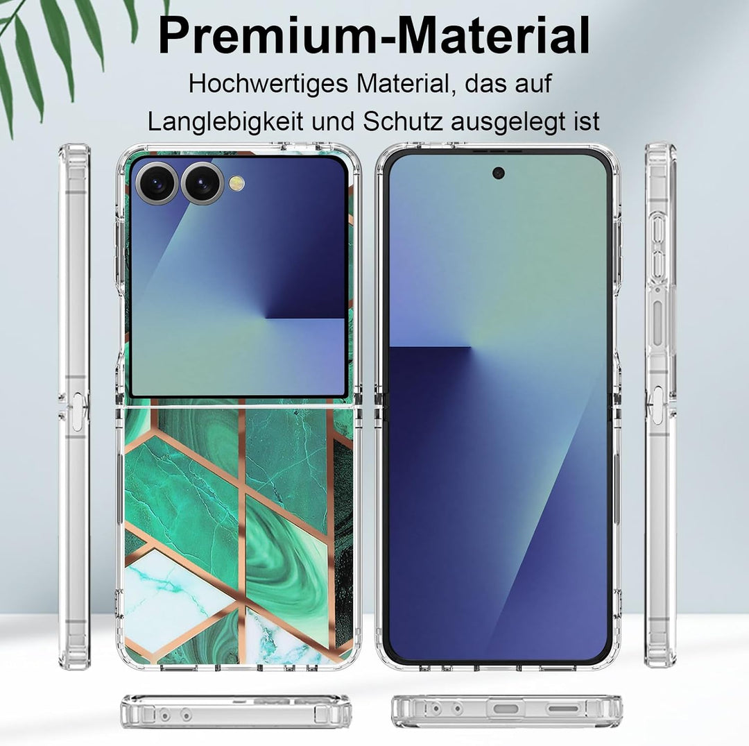 Handyhülle für Samsung Galaxy Z Flip 7 Hülle Silikon Dünn Slim Marmor Bunt Muster Motiv Z Flip7 Hand