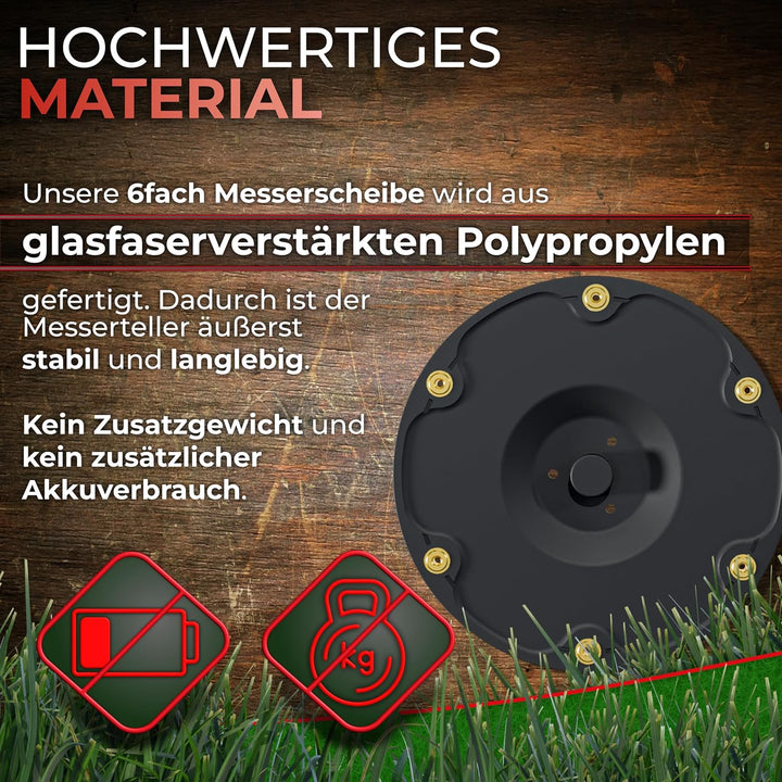 6er Messerscheibe kompatibel mit Segway Navimow H-Serie H500E, H800E, H1500E, H3000E-VF - Mähroboter