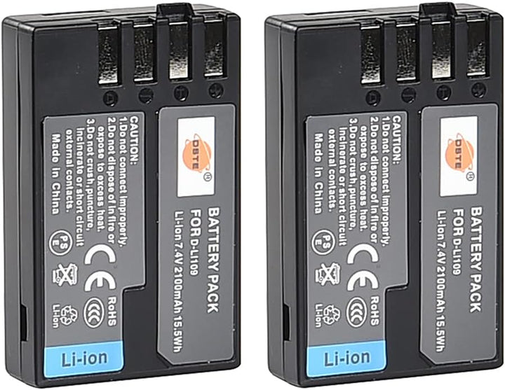 DSTE®（2 Pack）Ersatz Batterie und DC112E Reise Ladegerät Compatible für Pentax D-Li109 K-R K-30 K-50