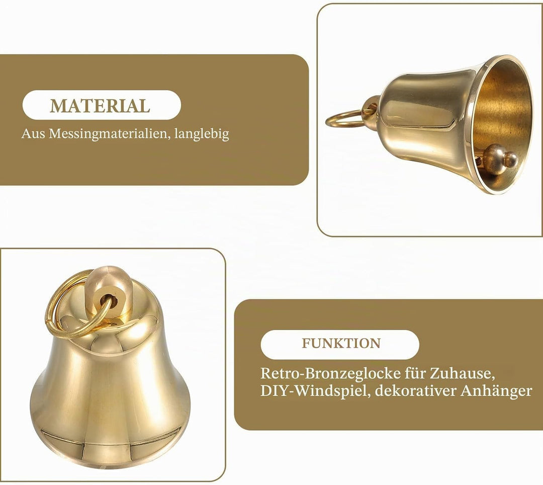 Vintage Bell Anhänger Messing Glocke Zum Aufhängen Für Windspiel Deko Weihnachten DIY Handwerksglock