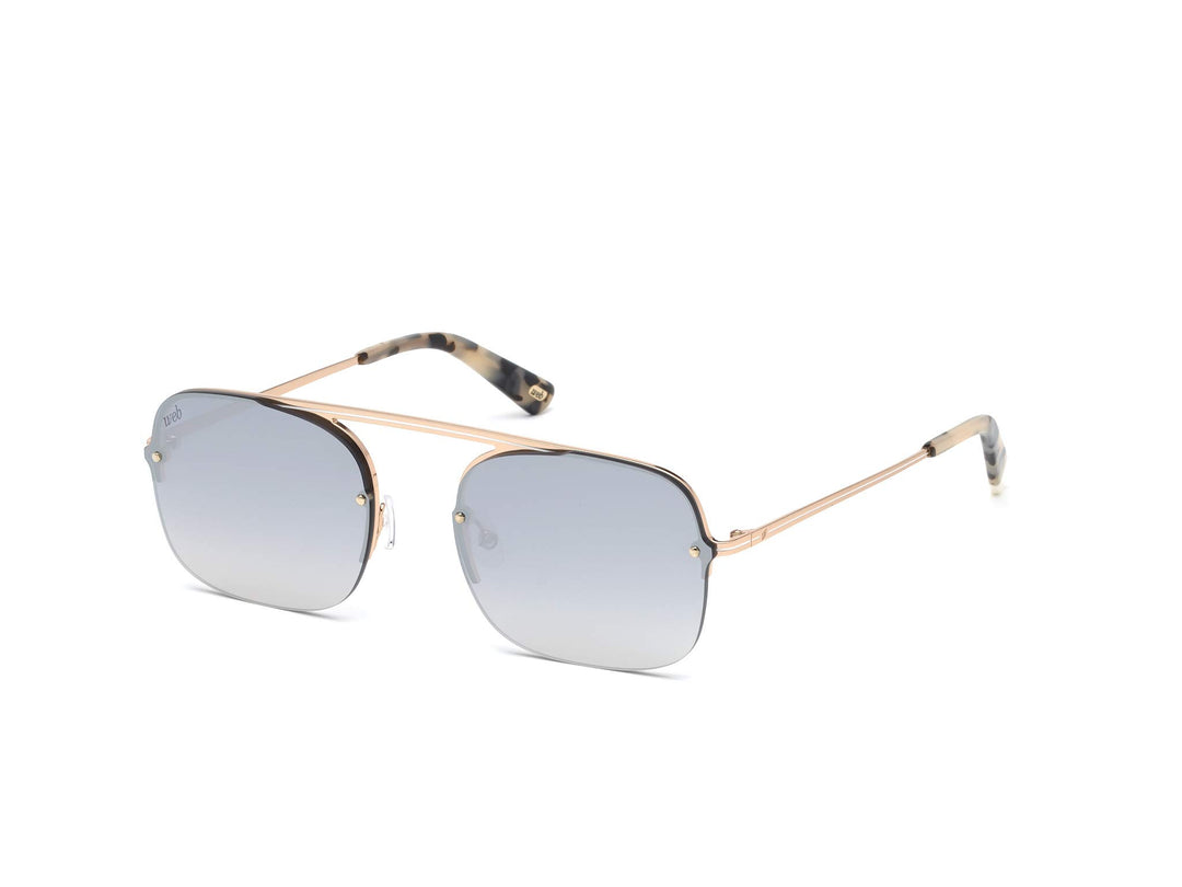 Web Eyewear Herren WE0275 Sonnenbrille, Shiny Rose Gold/Smoke Mirror, 57