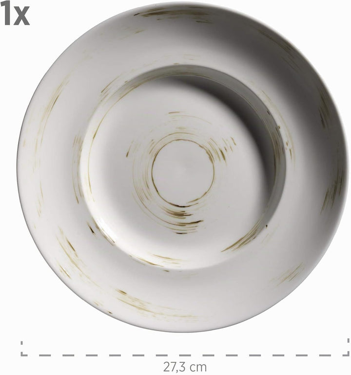 MÄSER 931449 Serie Derby, Premium Pastateller Set für 4 Personen in Gastronomie-Qualität, modernes S