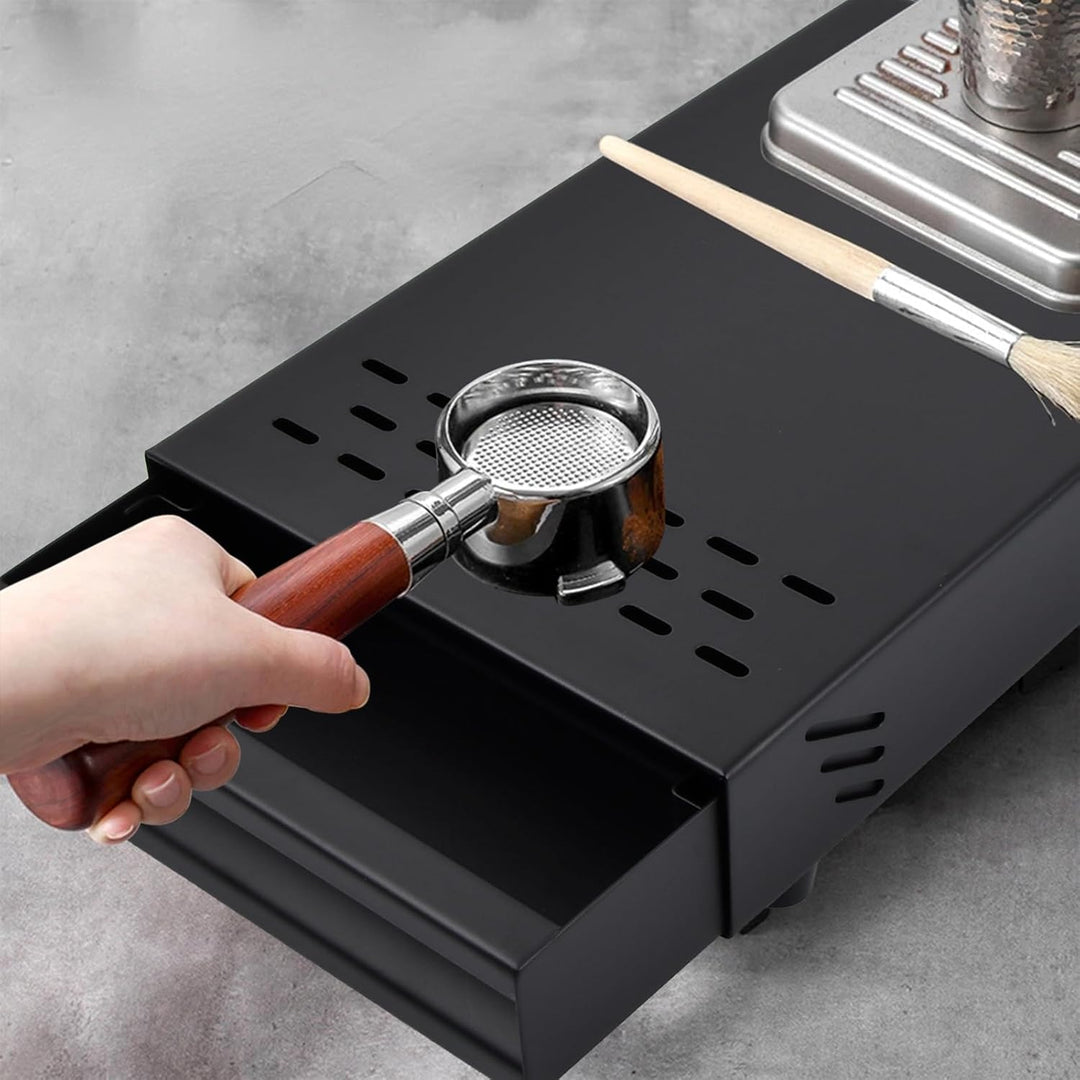 Espresso-Klopfbox Schublade Typ – Kaffee Abklopfbehälter mit herausnehmbarer Abklopfstange, für Café