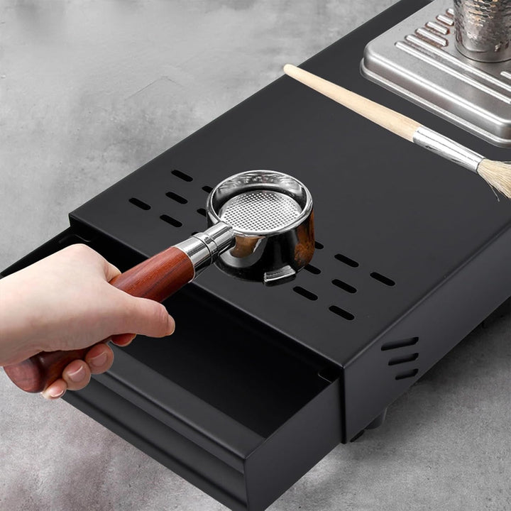 Espresso-Klopfbox Schublade Typ – Kaffee Abklopfbehälter mit herausnehmbarer Abklopfstange, für Café
