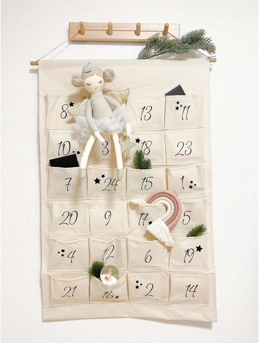 minimutz XL Adventskalender mit Name personalisiert für Kinder | 24 Taschen zum selber Befüllen gros