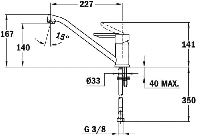 TEKA GRIFO ML CROMO Monomando con acabado de acero inoxidable de fácil limpieza, caño giratorio y ai