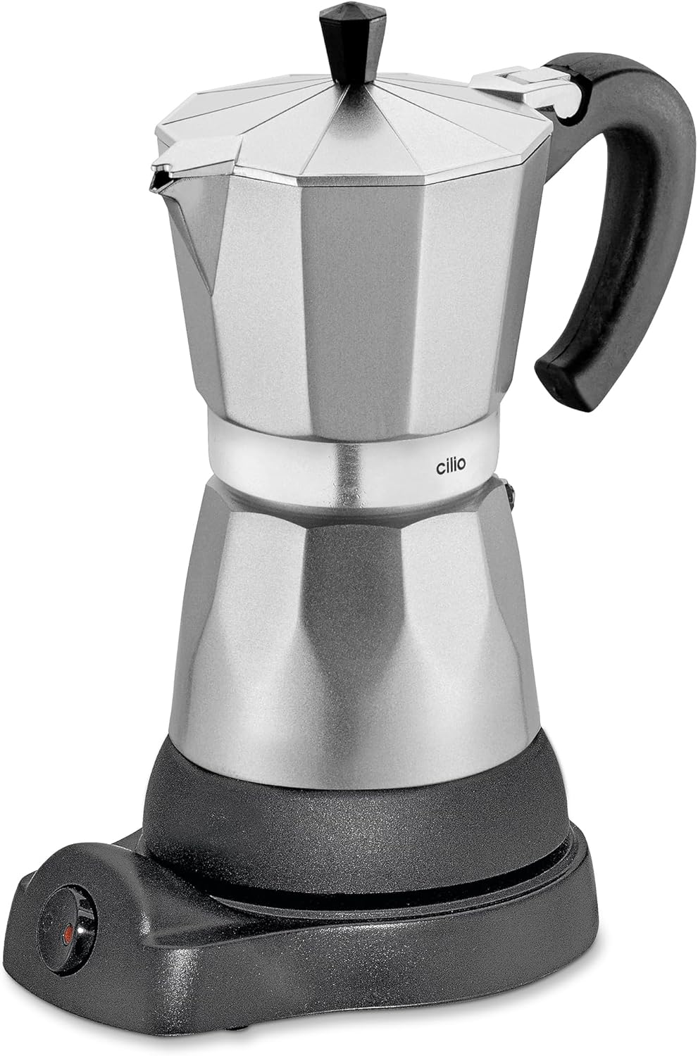 cilio Espressokocher Classico für 6 Tassen | elektrisch 480W | Ø 11,5 cm Höhe: 25 cm | Aluminium | S