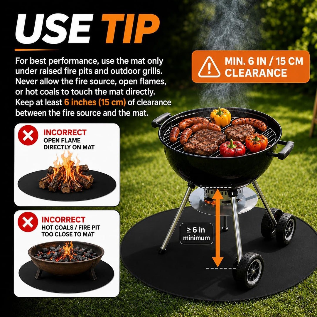 Unterlagen für Feuerschalen, Feuerfeste Unterlage, Feuerstellenmatte, Runde unter Grill Decke für Ou