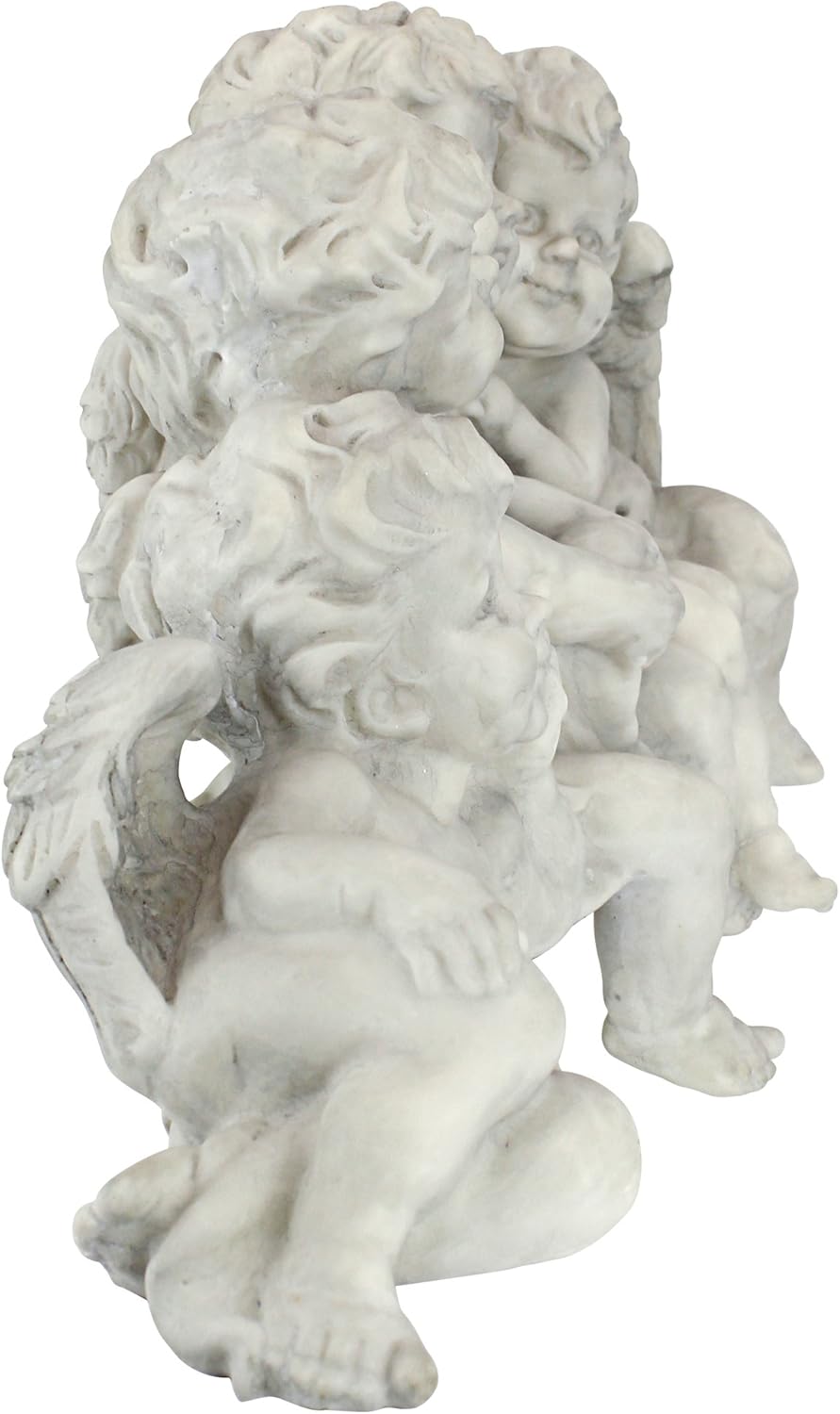 Design Toscano Figur Puttenkonklave Sitzende Engel, silber, 14 x 45,5 x 30,5 cm, SH380151 Regal sitz