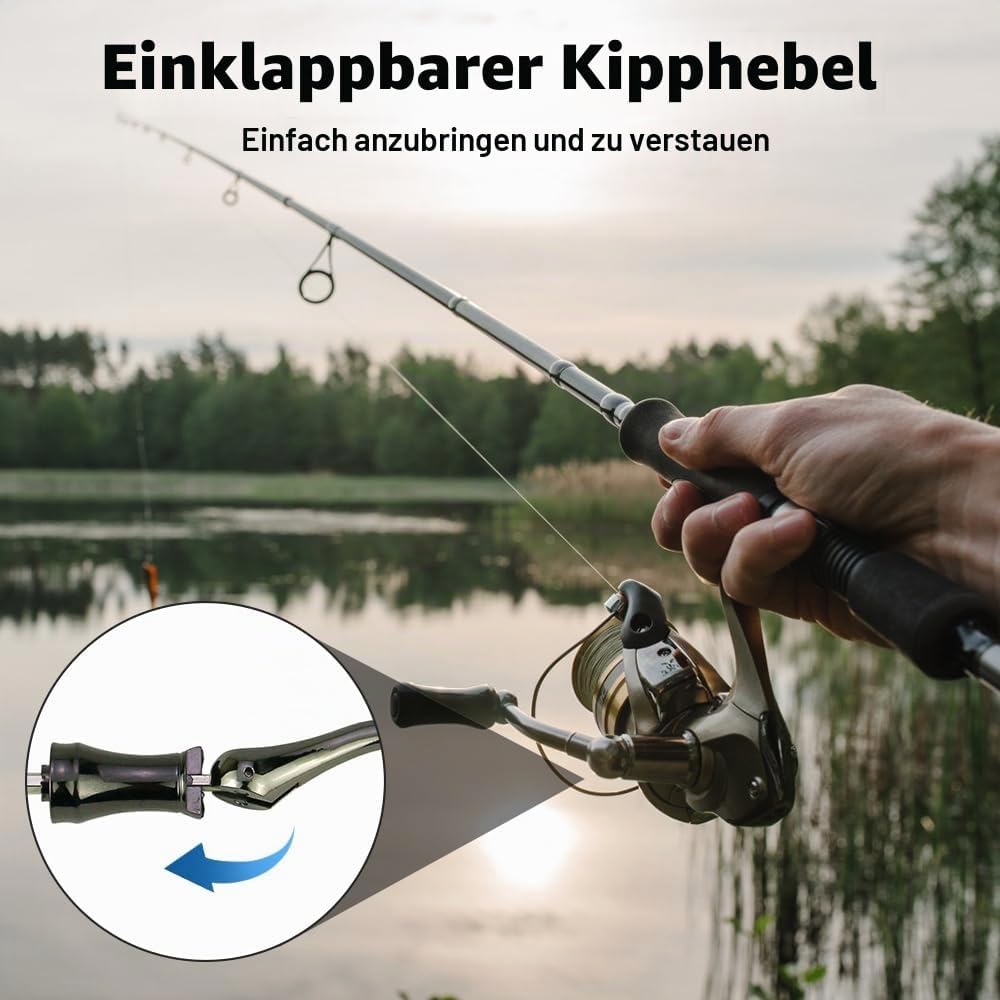 Angelrollen Griff, Metall Rocker Arm Griff Angeln Spinning Reel Griff Grip mit Weichem Gummigriff fü