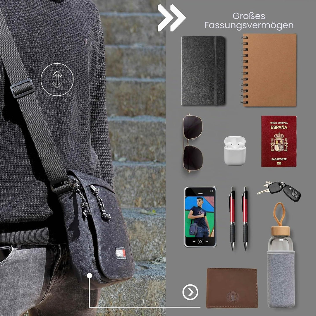 CORONEL TAPIOCCA Umhängetasche Messenger Bag Herren Schultertasche Handtasche Umhängetasche Herren S