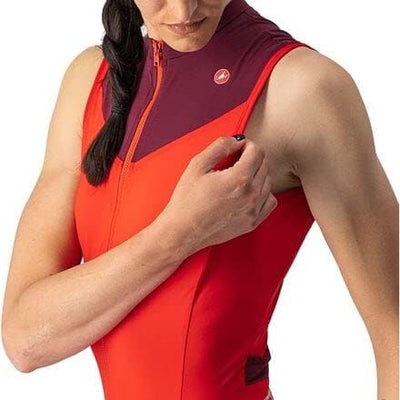 CASTELLI Damen Solaris Sleeveless Jersey T-Shirt XS Rot/Bordeaux, XS Rot/Bordeaux