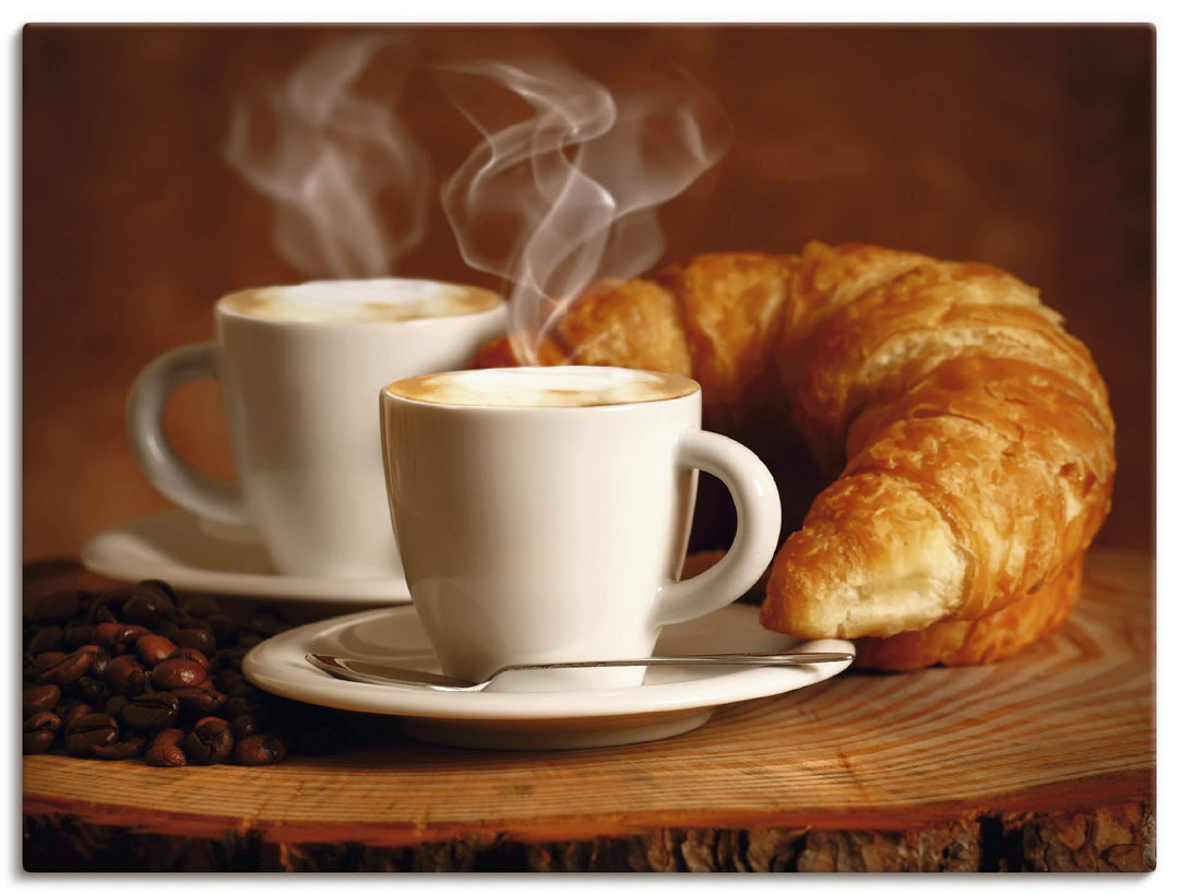 ARTland Leinwandbilder Wandbild Bild auf Leinwand 80x60 cm Kaffee Coffee Cafe Cappuccino Espresso Cr