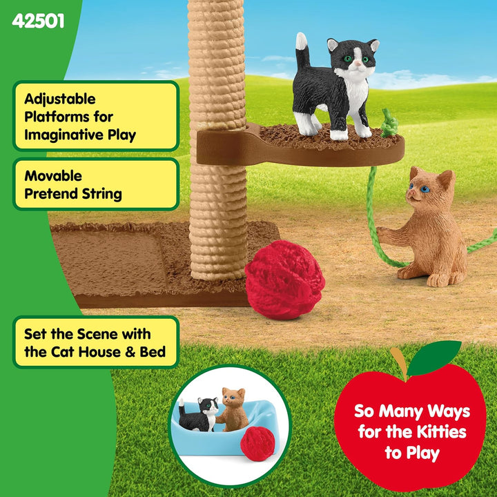 schleich 42501 Spielspass für niedliche Katzen, für Kinder ab 3+ Jahren, FARM WORLD - Spielset Singl