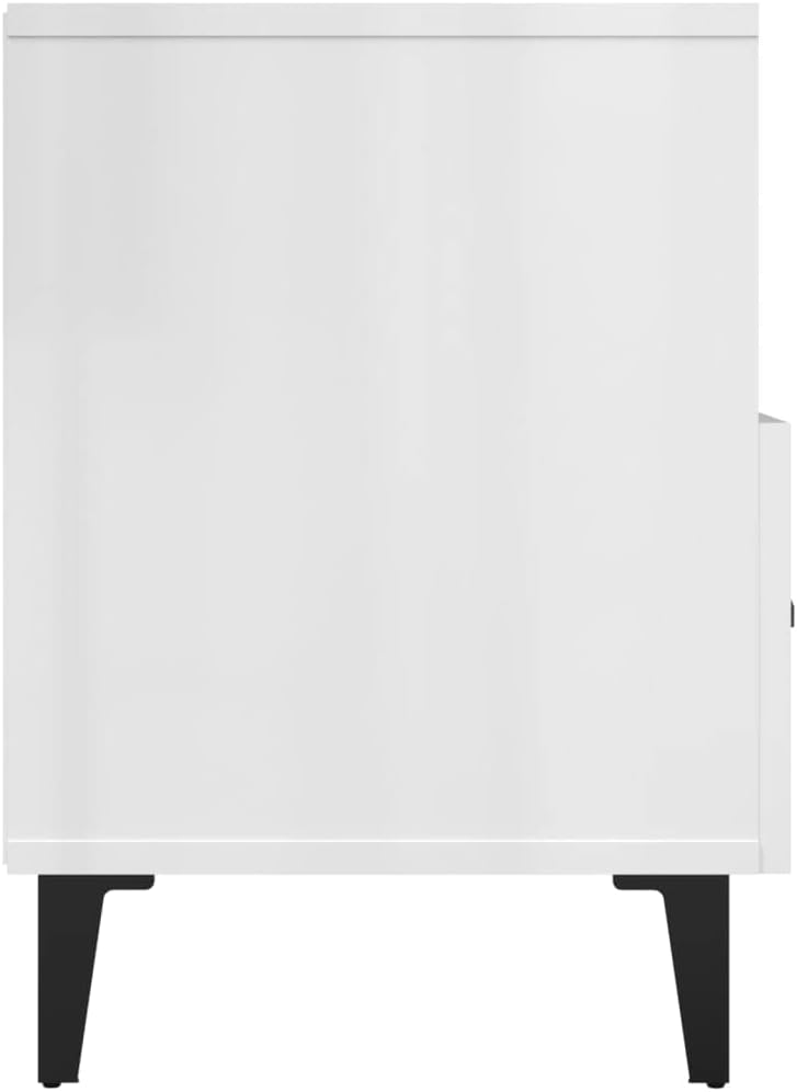 homiuse TV-Schrank TV Lowboard Hochglanz-Weiss 80x36x50 cm Holzwerkstoff TV Tisch TV Board Fernsehsc