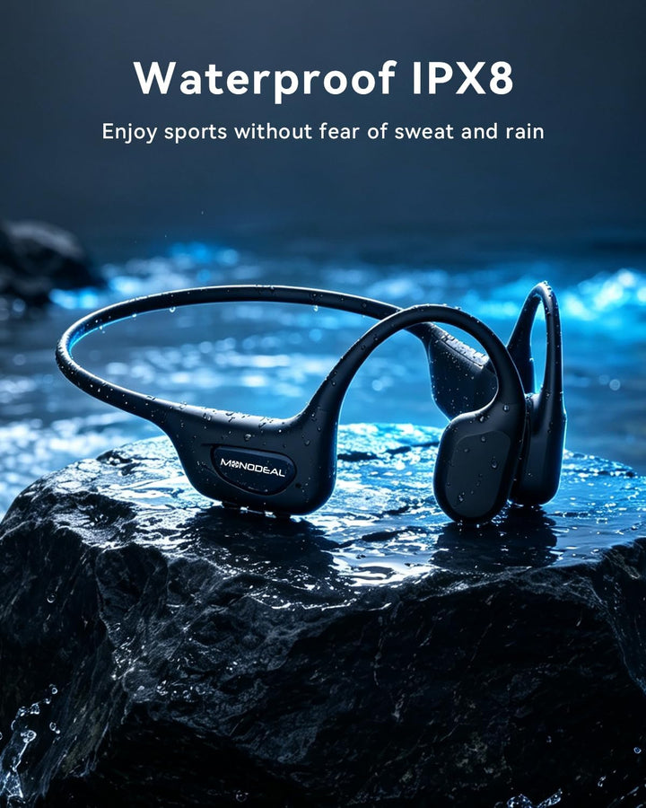 Knochenschall Kopfhörer Bluetooth 6.0 Zum Joggen, Radfahren, Fitness, IPX8 | 24g Ultraleicht, weiche