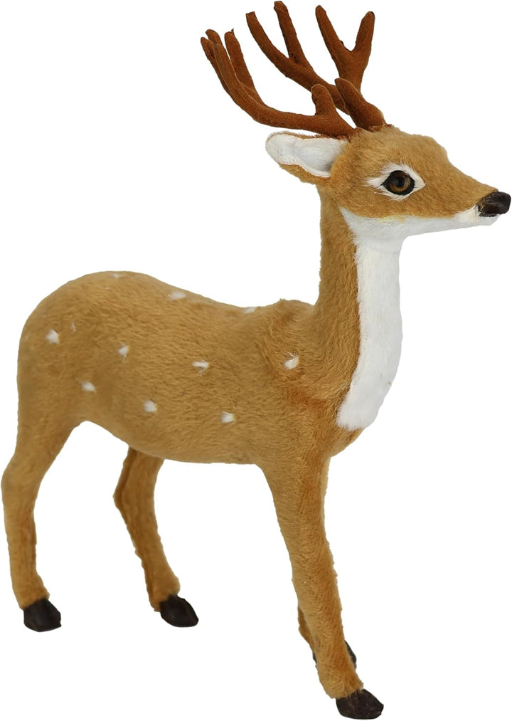 Tierfigur REH aus Kunstfell Realistisches Waldtier Statue Ornamente niedliches Pelz Plüschtier Wald-