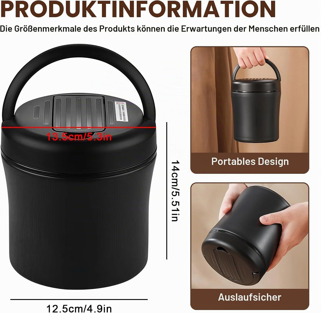 Thermobehälter für Essen: 1.2L Edelstah Warmhaltebehälter Essen mit Löffe, Auslaufsiche Thermoskanne