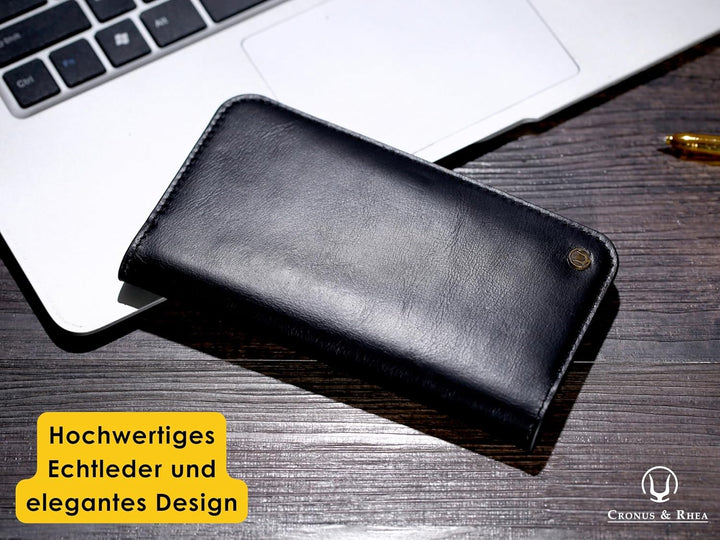 Cronus & Rhea - Smartphone Geldbörse aus Leder - Modell: Cerberus - Mit Geschenkbox - Geldbeutel Hül