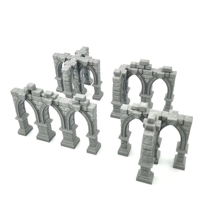 QP3D – Ruinierte Gebäudesäulen Wand, Geländedekoration für Tabletop & RPG 28–32 mm Miniaturen Wargam