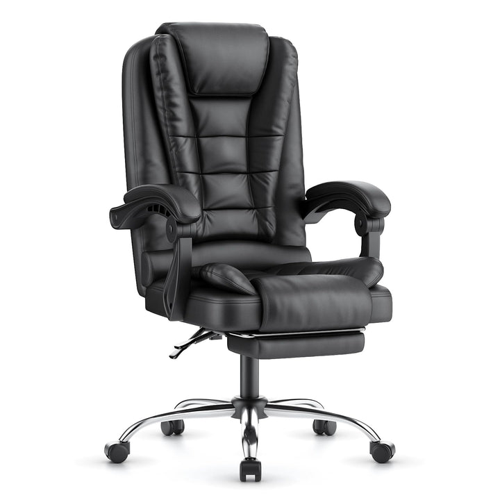 rattantree Bürostuhl Mit Fussstütze, Schreibtischstuhl Ergonomisch, PU Leder Computerstuhl mit Gepol