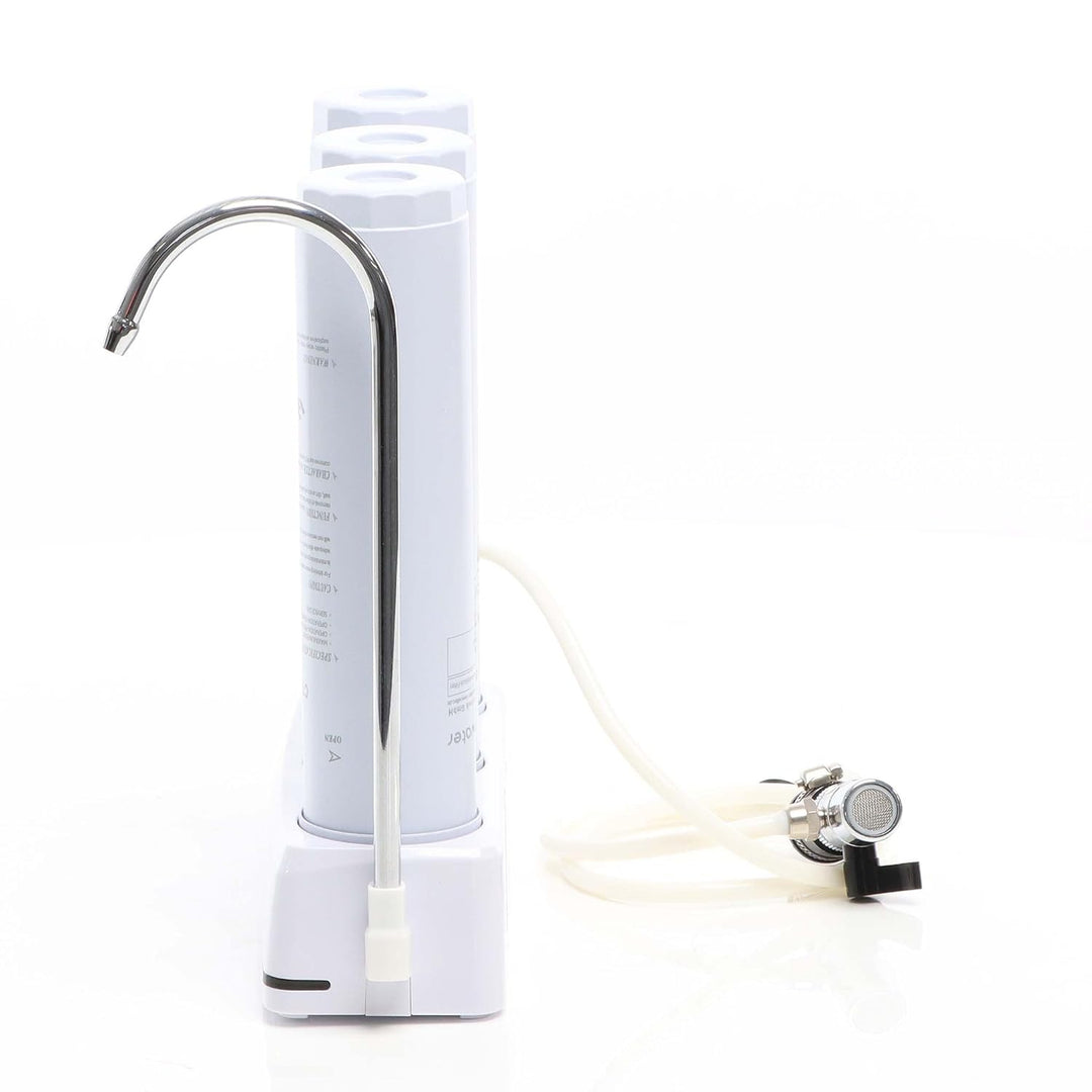 Naturewater NW-3-PPGACCTO 3 Stufen Counter Top Wasserfilter, 5 µ, PP Sediment, Aktivkohle Granulat,