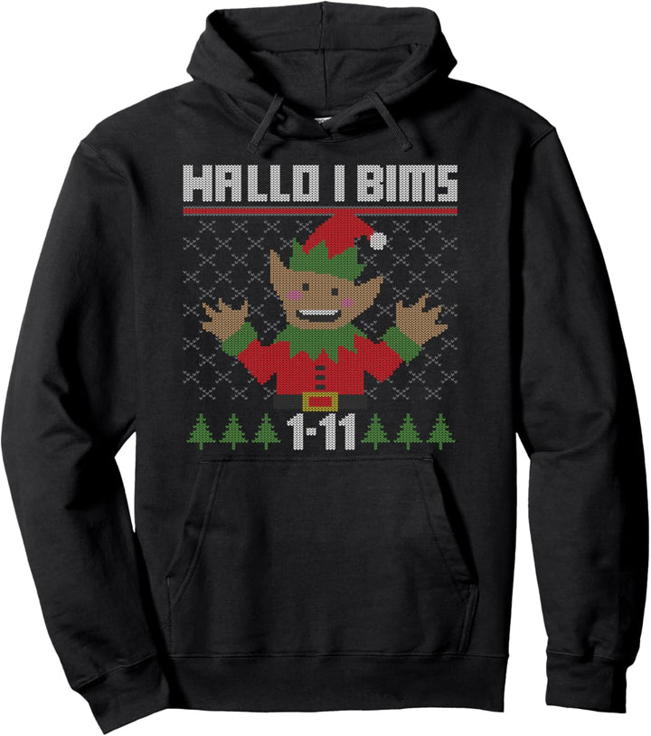 HALLO I BIMS 1 11 Elf Ugly Christmas Sweater Weihnachten Pullover Hoodie